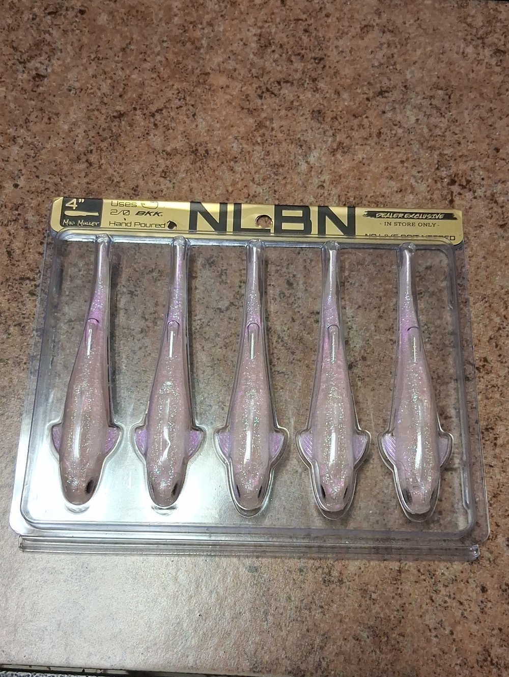 4" Pink Glitter Soft Swimbait - 5 Pack